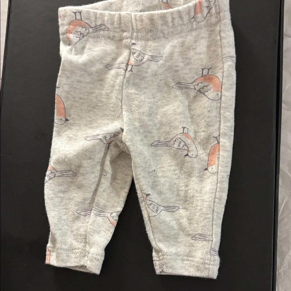Carter's Bird Print preemie slacks